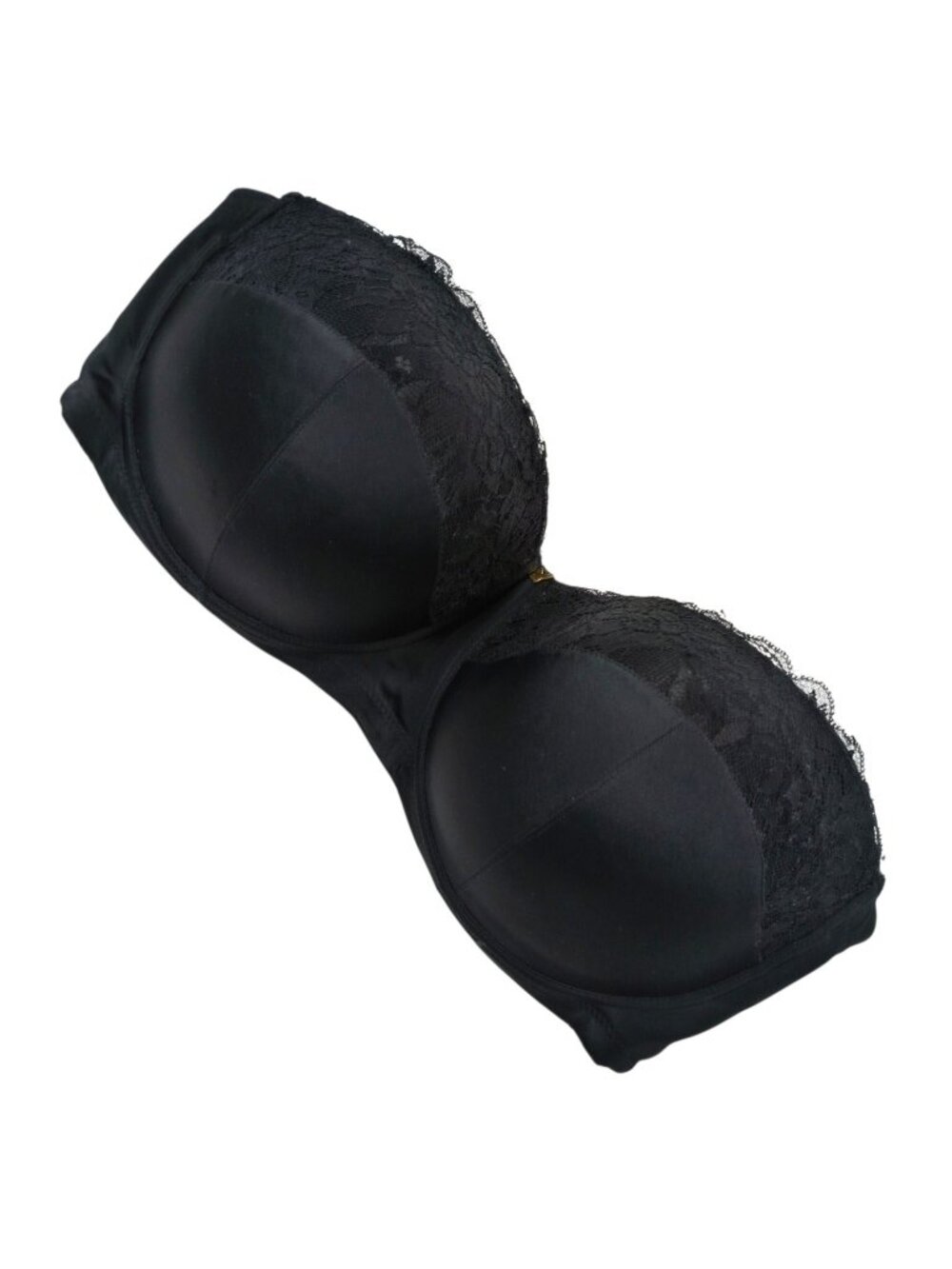 Ashley Stewart Butterfly Back Black Lace STRAPLESS Pushup Bra 42DDD